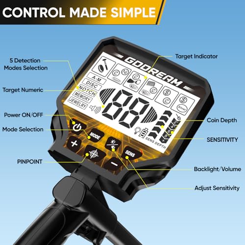 Image of Metal Detector for Adults Professional - 1800mAh Rechargeable Gold Detector, 6 Detection Modes, 10 inch IP68 Waterproof Coil, New Advanced DSP Chip for Beach & Treasure Hunting