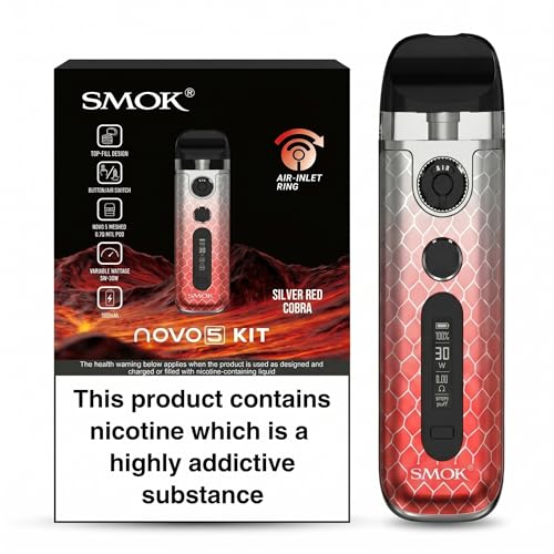 SMOK NOVO 5 Refillable Pod Vape Kit [Silver Red] - Versatile Portable