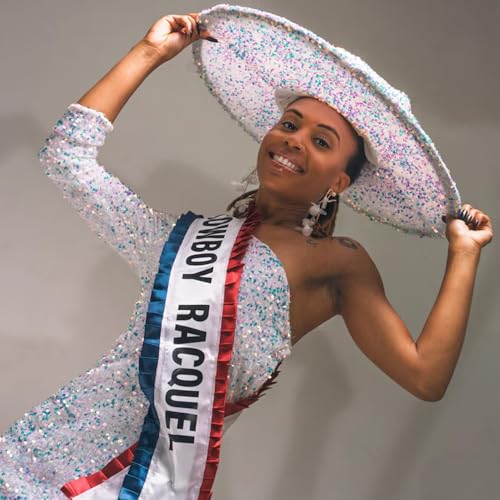 Cowboy Sash Personalized Belt With Customizable Name Features Red White And Blue Pleated Ribbon Perfect For Concerts And Parties As A Cowboy-Style Sash2