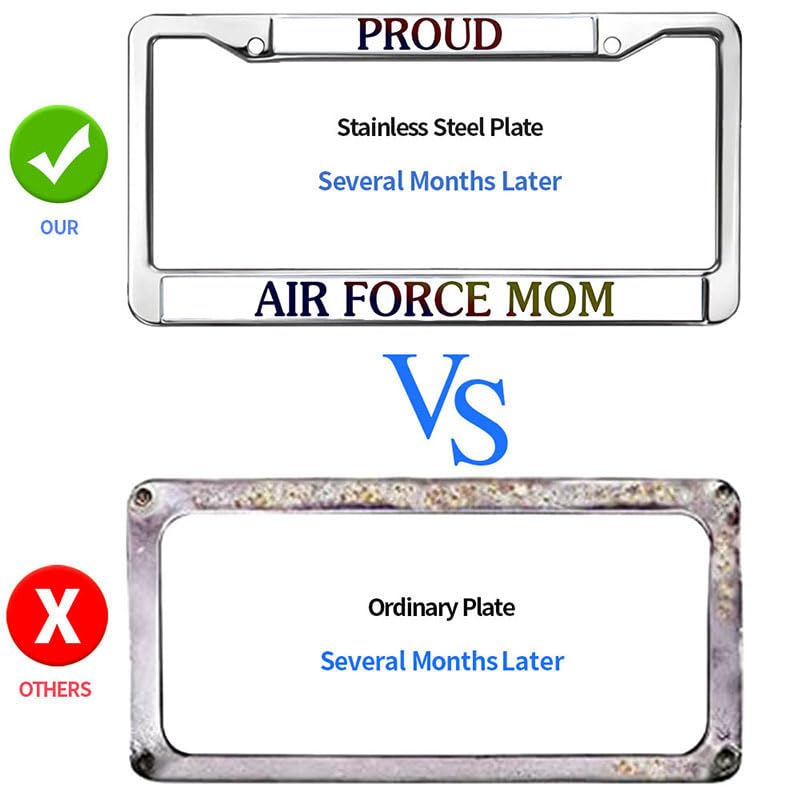 Image of Proud Air Force Mom License Plate Frame - Military Parent Appreciation Car Accessory