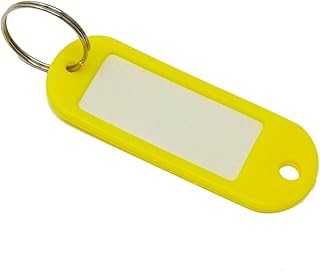 S&B Llaves de SBS, Color Amarillo, Llavero con Etiqueta para Escribir, 100 Unidades