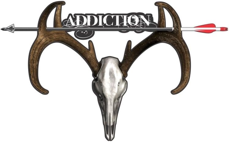 Deer Skull rack arrow addiction archery bow hunter hunting 13" x 21" vinyl decal