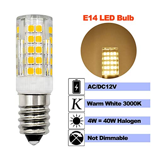 Lampadina a LED E14, 12V, 4W, luce bianca calda