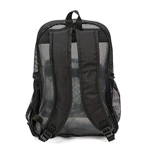 Heavy Duty Classic Student Mesh Backpack | Padded Straps | Black4