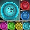 Kids Alarm Clock, sveglia per bambini, 7 colori che cambiano la luce per ragazzi e ragazze, funzione snooze, 8 suonerie, 12/24 ore, controllo one-tap, visualizzazione della temperatura interna