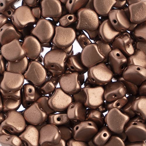 John Bead 50 Grams Czech Ginkgo Leaf 7.5mm Matte - Metallic Bronze Copper for Jewelry Making and DIY Crafts
