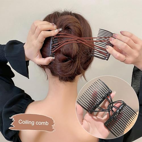 Peine elástico ajustable negro para cabello miniatura 3