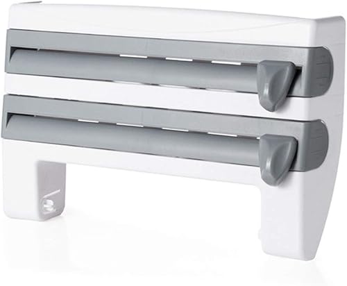 Miniatura 4 de Soporte para toallas de papel 4 en 1 para montaje en pared, dispensador de papel de aluminio, película adhesiva para cocina, estante de