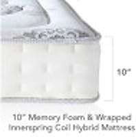Vista 2 de Classic Brands Decker Cool Gel Memory Foam - Colchón híbrido de espuma viscoelástica con gel refrescante y resortes internos de 10 pulgadas, colchón