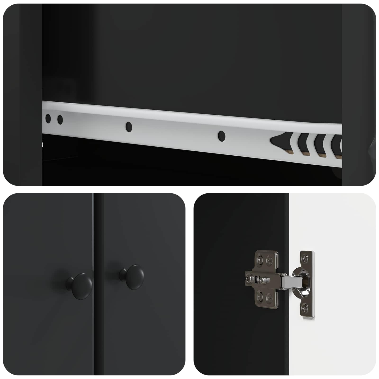 Set di 2 armadi in legno nero, 66 x 34,5 x 90 cm, con cassetto, porta e mensola, per soggiorno, camera da letto, ufficio, corridoio, corridoio, cucina, versatile per riporre e organizzare