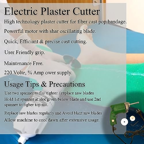 Image of Electric Plaster Cutter Machine 350W | Bone Cast Cutter for Hospital & Clinic | Orthopedic Electric Saw for POP Cast Removal | 2600RPM | 220V 50Hz | 10mm Blade