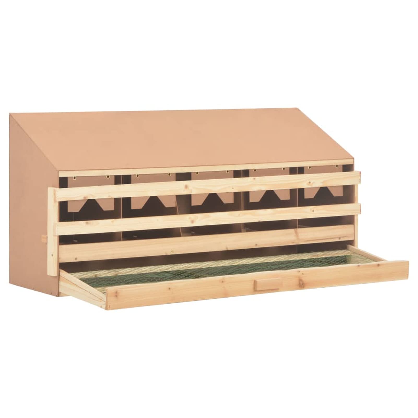 Gecheer 5er Legenest Hühnernest 117 x 33 x 54 cm (B x T x H) Mit 5 Fächern für Kleine Vögel wie Meise, Spatz oder Rotkehlchen,Nistkasten Mit fünf Fächern Für kleine Hühner Abnehmbare Bodenschicht