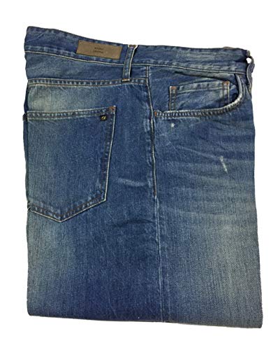 vita regolare con bottoni MAURO GRIFONI Jeans Uomo Stone con Rotture Art YO390185 Ned 100% Cotone Made in Italy (38 - IT 52)