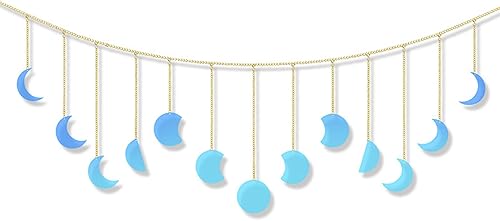 Adornos artísticos para colgar en la pared de fase lunar, coloridas lunas acrílicas bohemias para niños, decoración bohemia para el hogar,