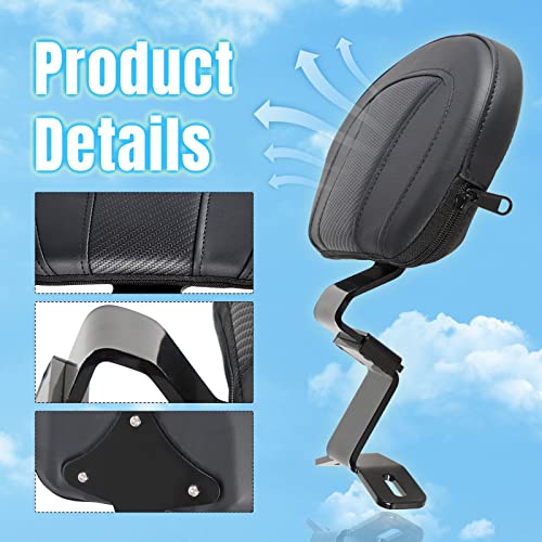 Ractop Motorcycle Front Driver Rider Backrest Pad Compatible With Harley Davidson Touring Cvo Street Glide Road King Road Glide Electra Glide Ultra Limited Models 2009-2022 2021 2018 2020 Black #TOP4