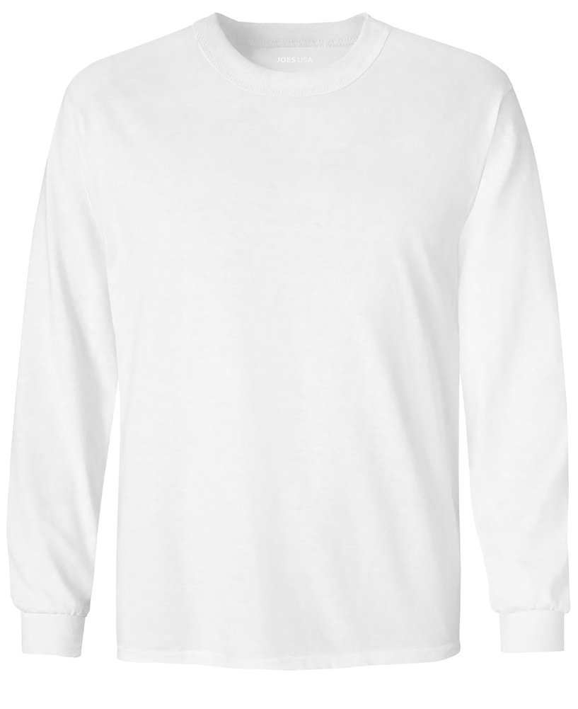 Joe de EE. UU. Juventud Manga Larga 100% algod n Camisetas en 16 Colores - Blanco -