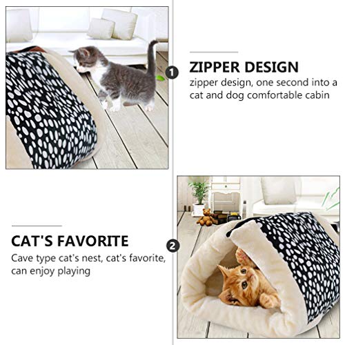 POPETPOP Grande Cama de Gato Pequeno Animal de Estimação Ninho Quente de Pelúcia Gatinho Cama de Dor