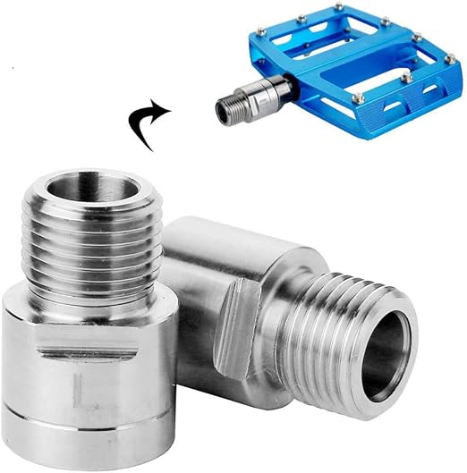 Bike Pedal Extenders, 1 Pair Chrome-Molybdenum Steel Bicycle Pedal Extender Extended Pedal Spacer Fit Any 9/16 in Threaded Pedals Bike SPD MT MTB BMX Road Street Bicycle, Extended 20mm/ 0.79in