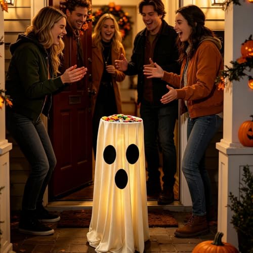 Fantôme Halloween extérieur résistant à la pluie avec éclairage fixe - 5