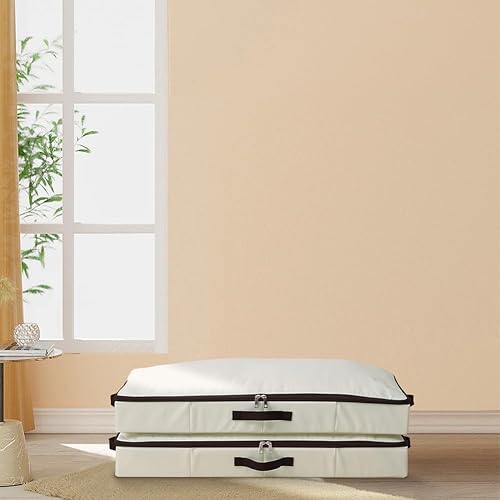 Miniatura 7 de AMJ Organizadores de armario plegables de 4 pulgadas y contenedores de almacenamiento debajo de la cama, plegables y lavables, tapa con cremallera