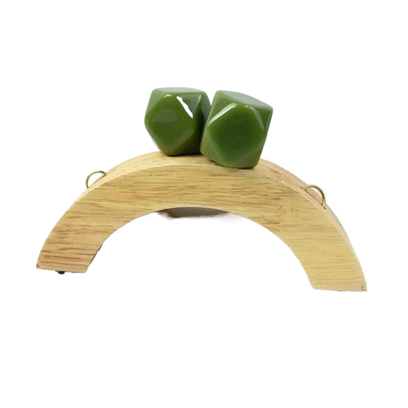 PVUVTNAHW 1Pc 14cm Wooden Purse Handle Colored Beads Mini DIY Bag Frame Kiss Women Handbag Closure Clasp Handmade Accessories(Green)
