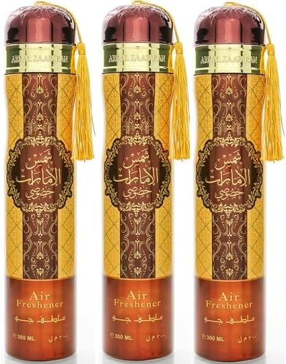 Arabian Air Freshener Bundle (3 x 300ml) Dubai, Luxury Scent, Long Lasting Fragrance (3 x Shams Al Emarat)