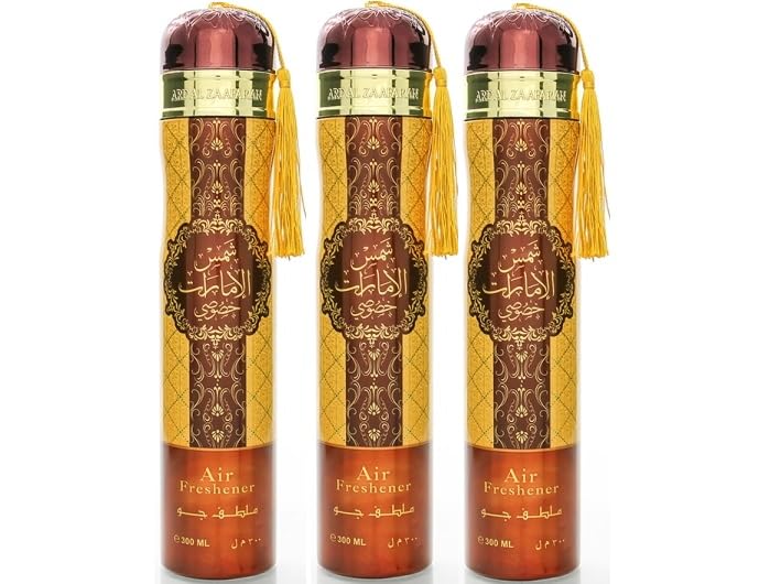 Arabian Air Freshener Bundle (3 x 300ml) Dubai, Luxury Scent, Long Lasting Fragrance (3 x Shams Al Emarat)