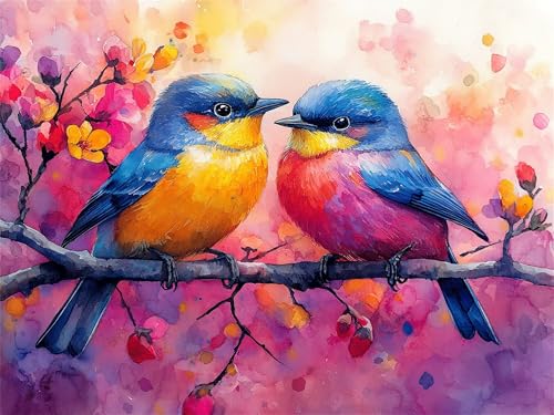 Peinture numero adulte animal oiseau cadeau original loisirs créatifs anniversaire 40x50cm
