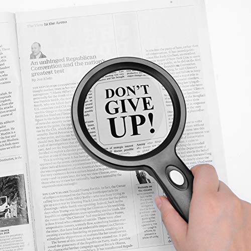 Jmh LYC-001 Magnifying Glass With Light, 10X Handheld Large Magnifying Glass 12 Led Illuminated Lighted Magnifier For Macular Degeneration, Seniors Reading, Soldering, Inspection, Coins thumb #2