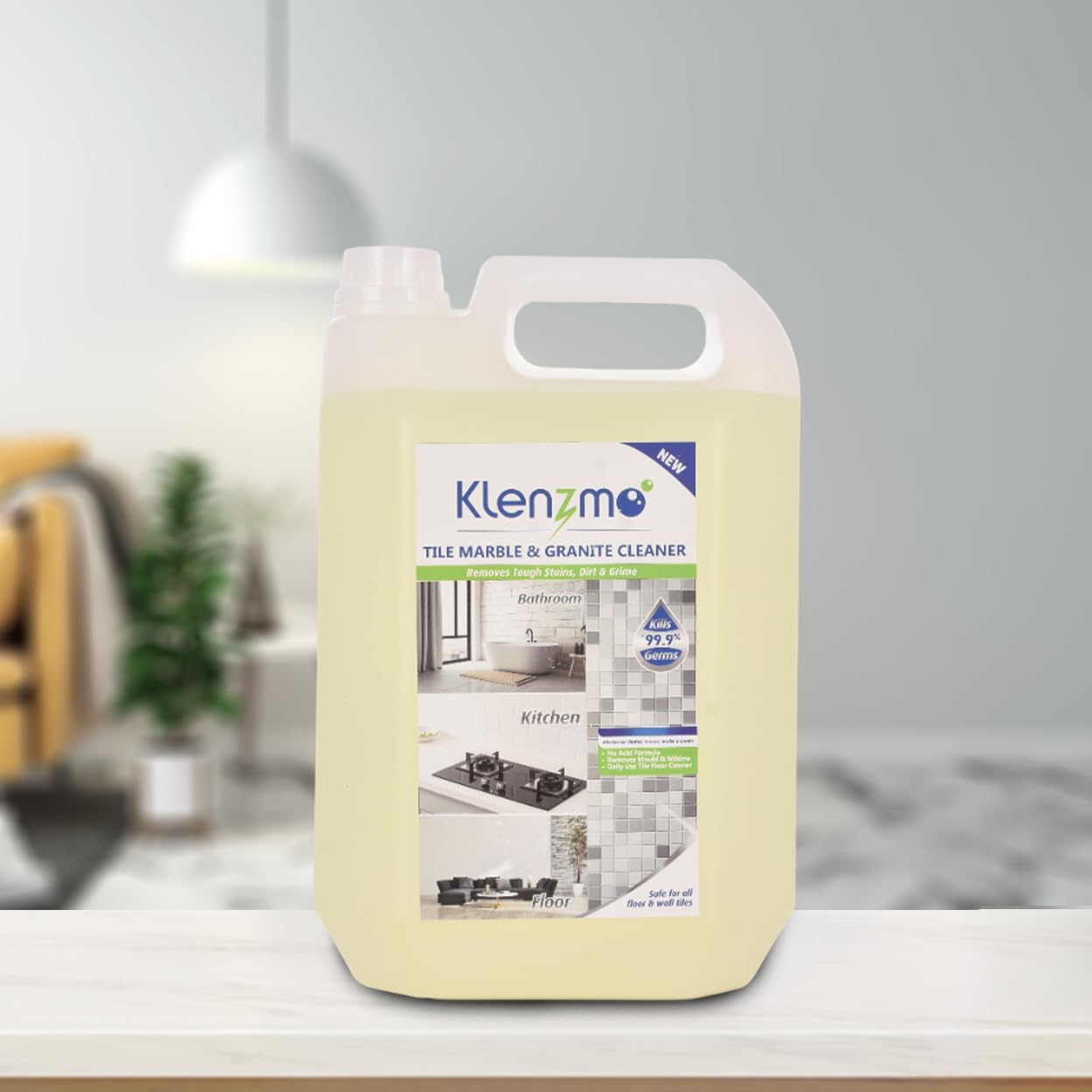Klenzmo 5 Litre- Tile Marble & Granite Cleaner and Stain Remover | Bathroom Tile Cleaner & Shiner | non-acidic formulation| Kills 99% germs | Vitrified, Ceramic, Marble & Granite Floor Cleaner (B0C9V32PCP) Amazon Price History, Amazon Price Tracker