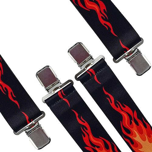Image of MELOTOUGH 2pcs Men's Suspenders for Big and Tall Fully Elastic 2 inch Wide X back Heavy Duty Work Suspenders