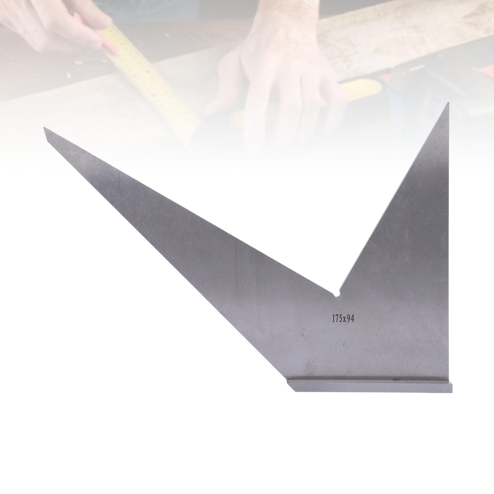 Headerbs Squadra da Carpentiere in Acciaio Al Carbonio con Base, Righello