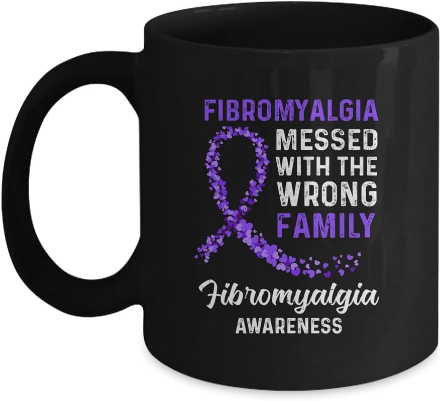 SKY DOT Fibromyalgia Awareness Messed with The Wrong Family Support Printed Ceramic Tea/Coffee Mug (325ml)