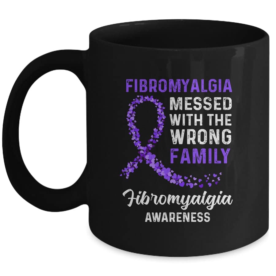 SKY DOT Fibromyalgia Awareness Messed with The Wrong Family Support Printed Ceramic Tea/Coffee Mug (325ml)