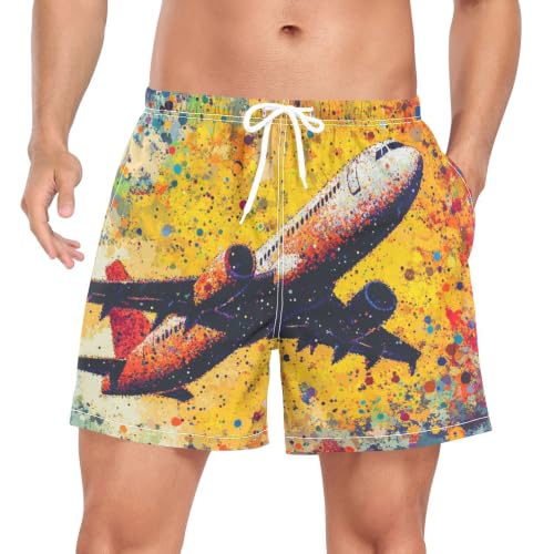 Bañador de secado rápido para hombre con estampado de aviones
