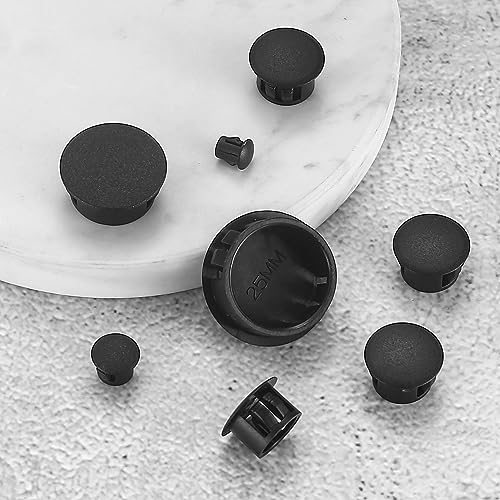 image for RUGLAMZHIP Plastic Hole Plugs, 180pcs Black Panel Knockout Locking Plu