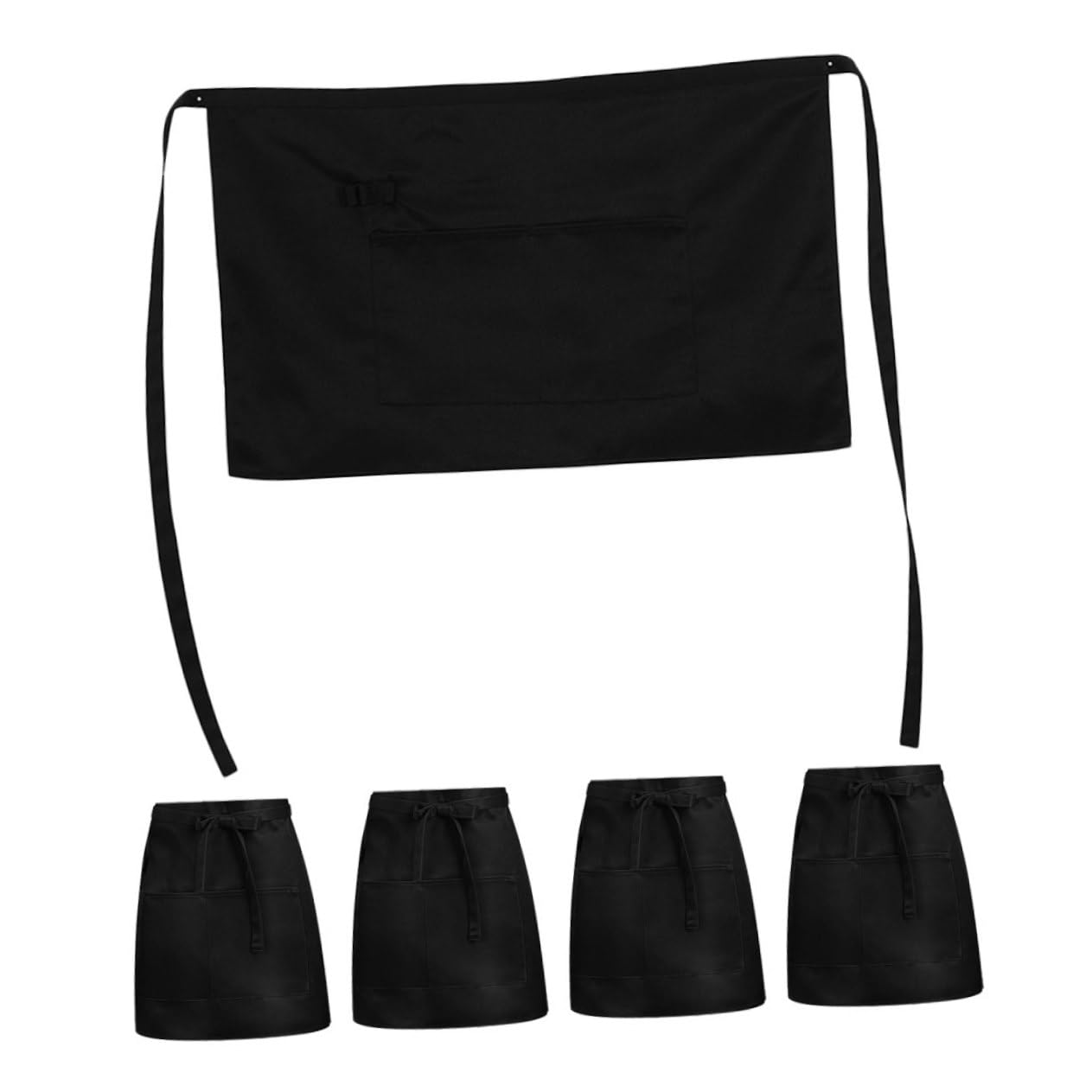 5 piezas Delantal Corto de Cintura con Múltiples Diseño Moderno para y Camareras Unisex para Cafeterías y Tiendas de Té