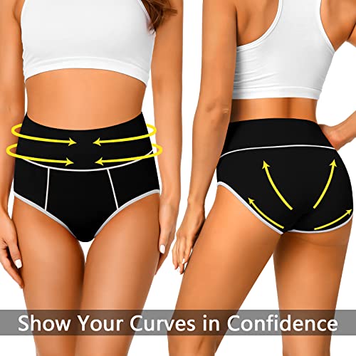 Annenmy Black Womens Cotton Underwear High Waisted Postpartum Panties Soft Breathable Tummy Control No Muffin Top Full Briefs For Ladies (M, Black) #TOP4