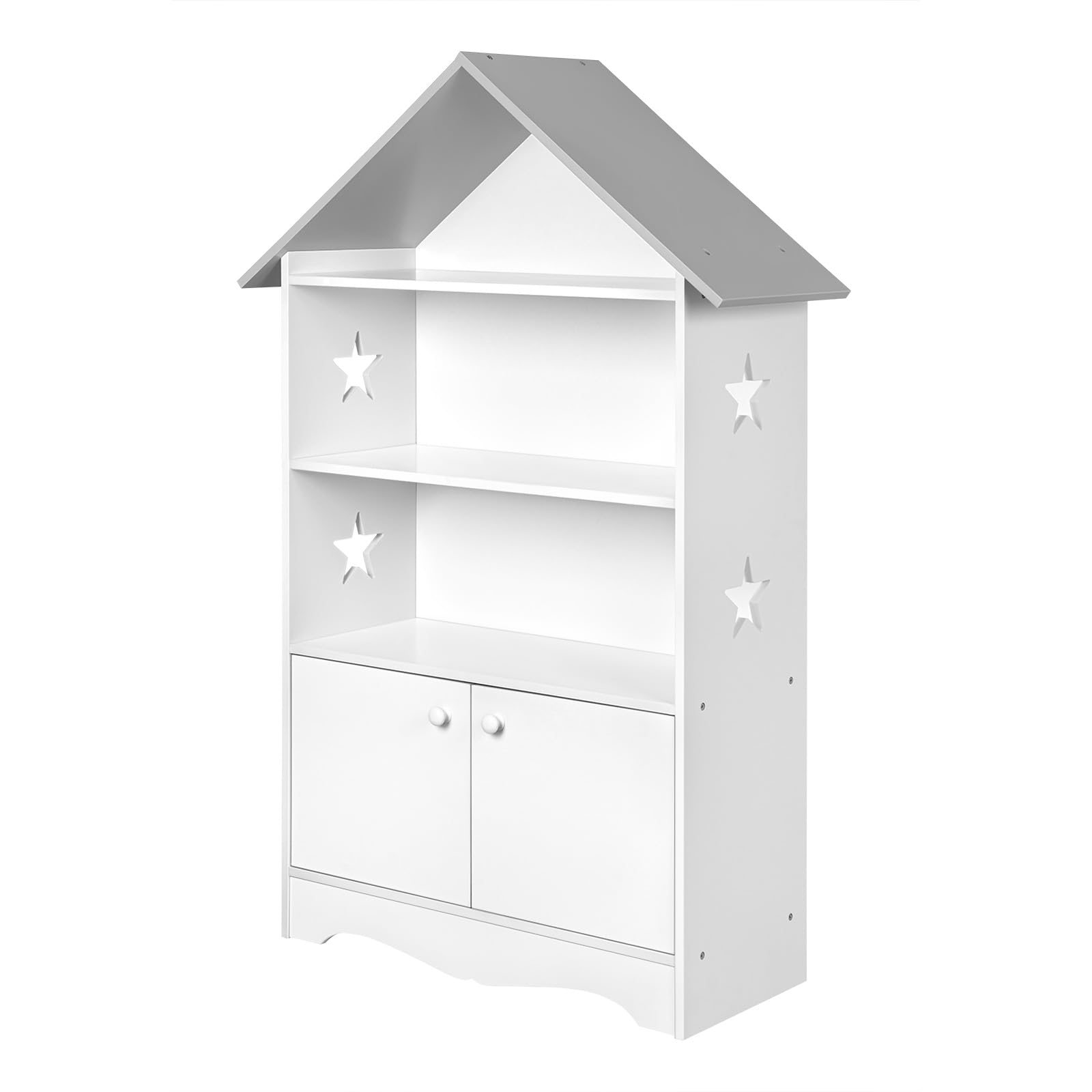 WOLTU Librería Infantil para Niños con 3 Estanterías Abiertos, Librero Organizador Multiusos, Estante para Dormitorio Blanca