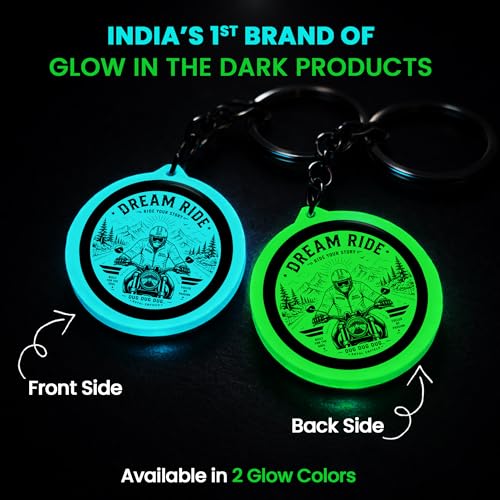 Image of Mi Glow Store Glow in Dark Keychain for Bike Men | Gift for Man | Bike Accessories | Charges in Light Glows in Dark | Key chain for Bike
