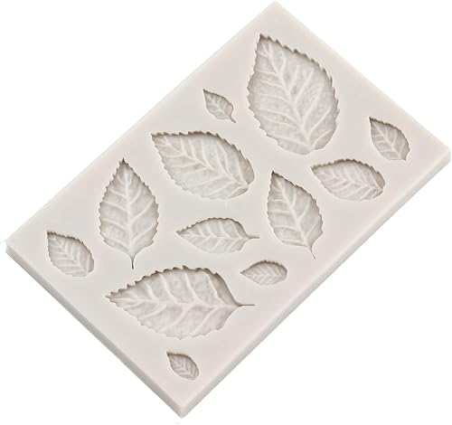 Miniatura 9 de Sijiangmold Juego de 4 moldes de silicona para decoración de tartas de chocolate, pasta de goma de mascar de polímero de chocolate y hojas