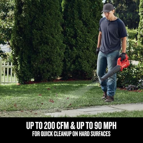 CRAFTSMAN V20 Leaf Blower Cordless with 4.0 Ah Battery and Charger, 90 MPH 200 CFM, Integrated Scraper, Lightweight, Easy Operation Handheld Blowers for Lawn Care (CMCBL710M1) - image 3