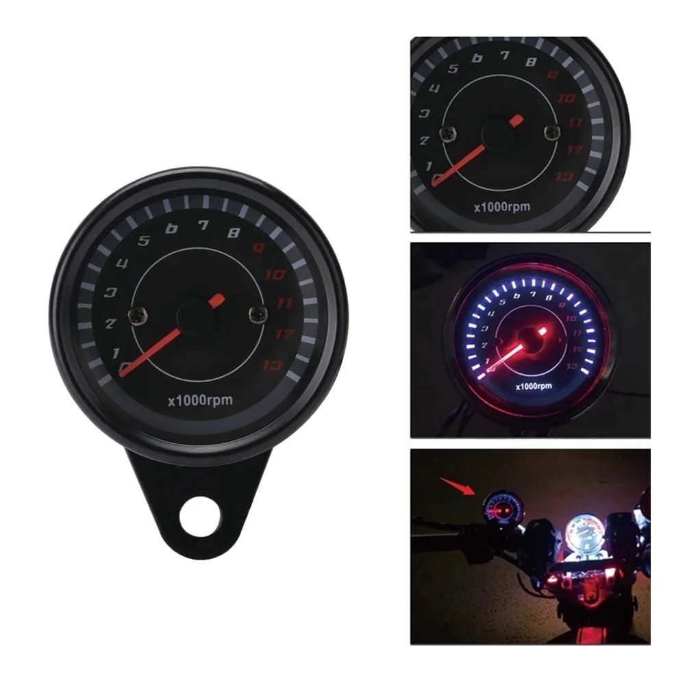 Moto Contagiri doppio Contagiri per motocicletta con retroilluminazione a LED, indicatore contagiri 13000 giri/min per Harley DC 12V