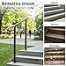 IDEALHOUSE 4 Step Outdoor Stair Handrail Kit, Black Aluminum & Iron Construction for Porch Steps, Easy Tool-Assembly Safety Railing, All Hardware & Gloves Included (1 Pack)