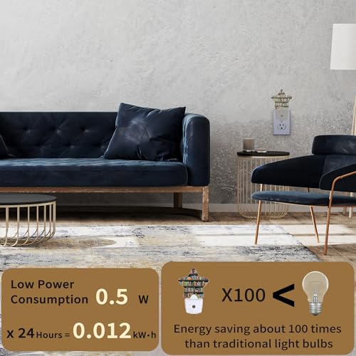 Image of Vintage Bookshelves Night Lights Plug in Wall Lamp Smart Dusk to Dawn Sensor for Home Decorative,Kids Room Bedroom Bathroom Kitchen Hallway Gifts