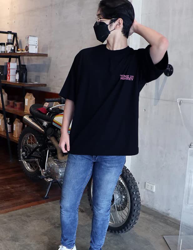 Rigo Camiseta estampada con hombros descubiertos para hombre de talla grande