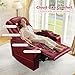 ANJ Power Recliner Chair with USB Ports and Cup Holders - Overstuffed Electric Home Theater Seating PU Leather Reclining Furniture with Hidden Arm Storage, Easy to Clean (Red)