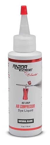 RAZOR EDGE por CB Smoothe-Natural Black Beard and Hair- Mejora de tinte-no-goteo-compresor de aire - Pre mezclado-4 oz.