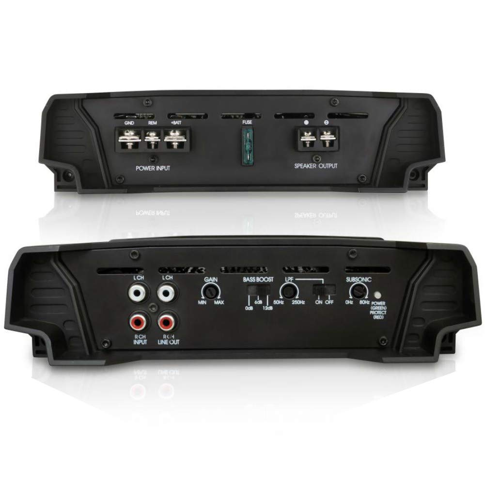 1 LANZAR HTG137 HTG 137 Amplificador 1 Canal monoaural de 700 vatios rms a 2 ohmios y 2000 vatios como máximo Ideal para subwoofer Coche, 1 Pieza