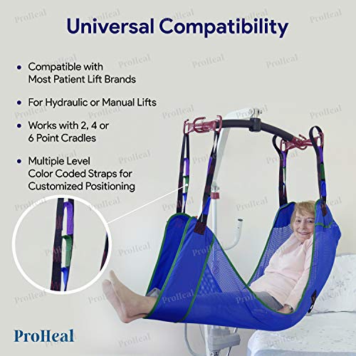 proheal universal full body lift sling large 5634 x 41534 - solid fabric polyester slings for patient lifts - compatible with hoyer invacare mckesson drive lumex joerns and more